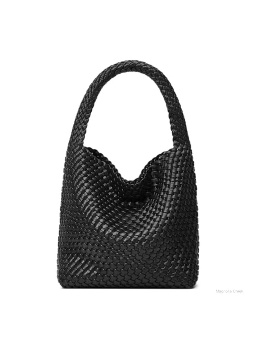 Woven Vegan Leather Tote Bag Satchel with Clutch